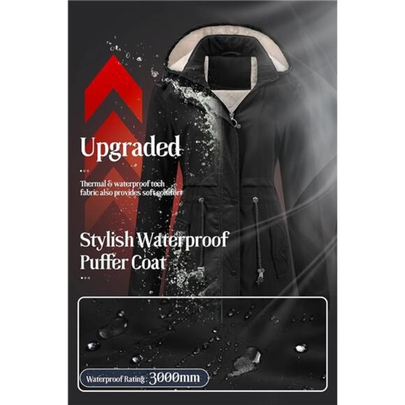 Women's Mid-Length Parka – Winter Outerwear Jacket, - Picture 4 of 8